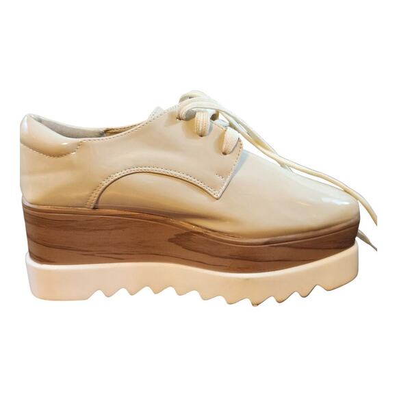 JiooShongMi sz 36, US 5.5 - 6 beige chunky platform shoes lightweight square toe - Picture 10 of 11